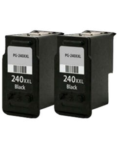 PG-240XXL Black (5204B001) Remanufactured Extra High Yield Ink Cartridge Twin Pack