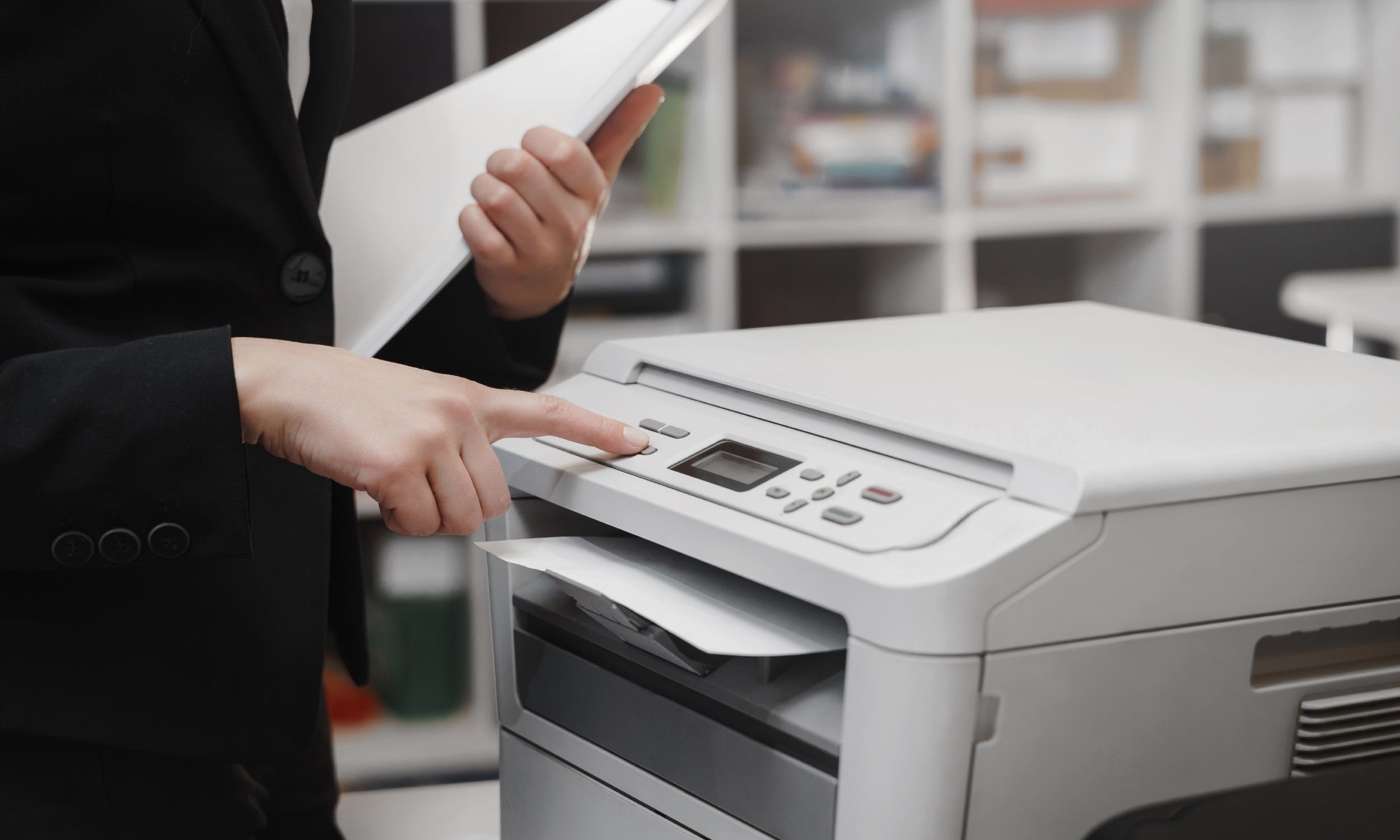 person using a printer